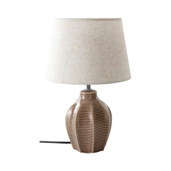 Béžová/tmavě hnědá keramická stolní lampa (výška 34 cm) Wera – Jotex