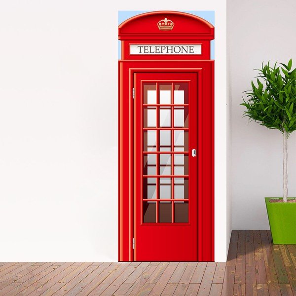Tapeta na dveře WALPLUS UK Telephone Booth, 88 x 200 cm-image-1