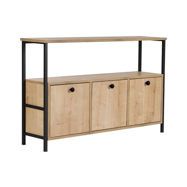 Konzolový stolek v dekoru dubu ve světle přírodní barvě 29,5x120 cm Solace – Kalune Design-image-2