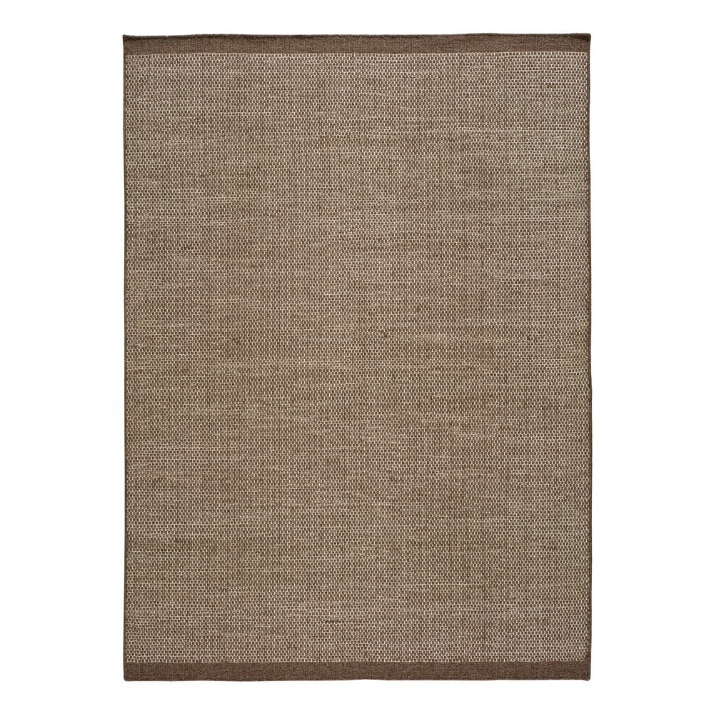 Hnědý vlněný koberec Universal Kiran Liso, 140 x 200 cm