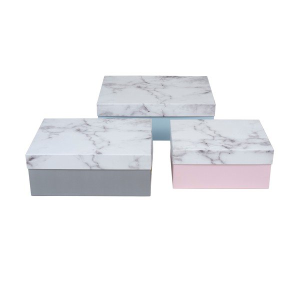 Sada 3 úložných krabic Stockholm Marble-image-2