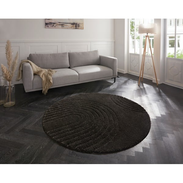 Černý koberec Mint Rugs Norwalk Fergus, ø 160 cm-image-1