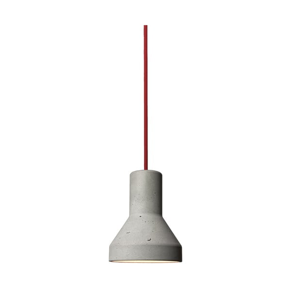 Betonové svítidlo s kabelem v červené barvě od Jakuba Velínského No. 2, délka 1,2 m