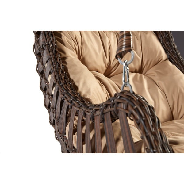 Hnědé ratanové závěsné zahradní křeslo Alacati – Floriane Garden-image-4