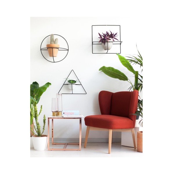 Černý nástěnný držák na květináč Really Nice Things Triangle-image-2