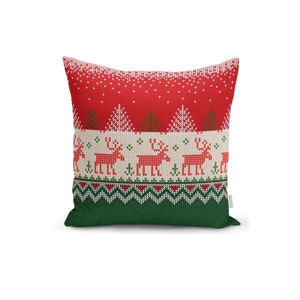 Sada 4 vánočních povlaků na polštář a běhounu na stůl Minimalist Cushion Covers Merry Christmas-image-4