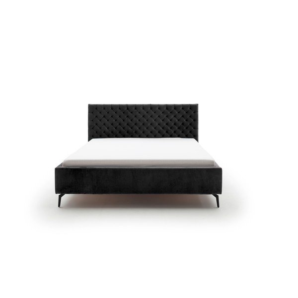 Černá čalouněná dvoulůžková postel s úložným prostorem s roštem 180x200 cm La Maison – Meise Möbel-image-2