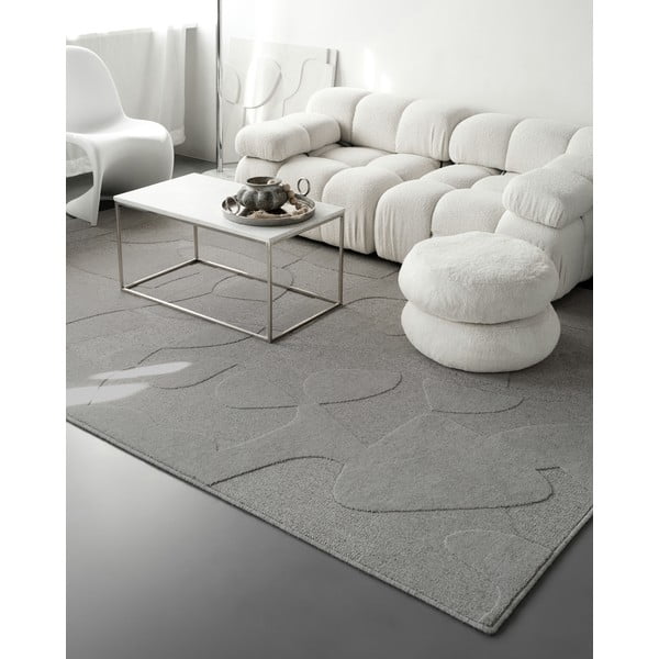 Šedý vlněný koberec 200x300 cm Morphic Botanica – Agnella-image-1