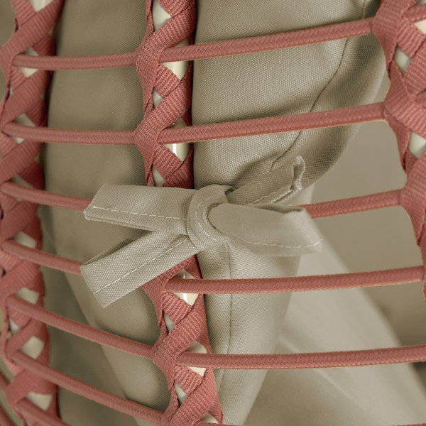 Závěsné zahradní křeslo s výpletem v terakotové barvě se stojanem Kave Home Elianis-image-4