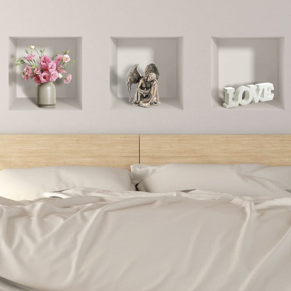 Sada 3 3D samolepek na zeď Ambiance Symbols of Love-image-1