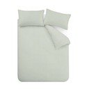 Zelené 3dílné povlečení na dvoulůžko 200x200 cm Epping Textured Stripe – Catherine Lansfield