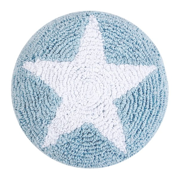 Modrý bavlněný polštář Happy Decor Kids Star, ⌀ 30 cm