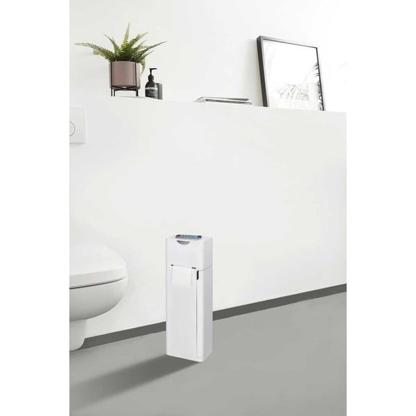 Bílý plastový stojan na toaletní papír se štětkou Imon – Wenko-image-1