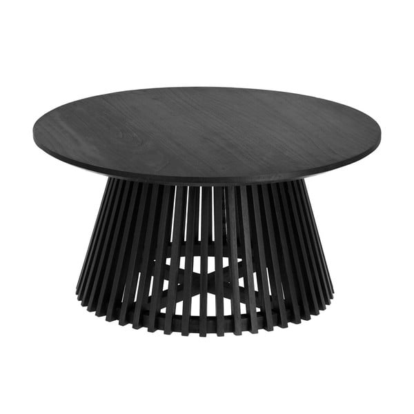 Černý konferenční stolek z teakového dřeva Kave Home Irune, ⌀ 80 cm