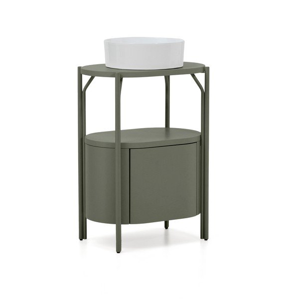 Zelená skříňka pod umyvadlo 60x81 cm Arely – Kave Home-image-4