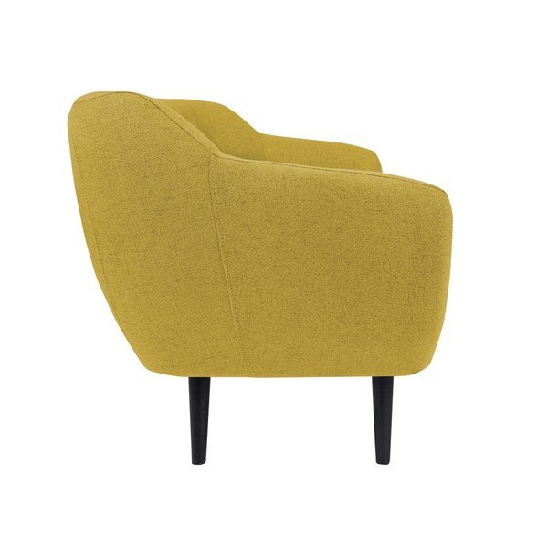 Žlutá dvoumístná pohovka s hnědými nohami Mazzini Sofas Piemont-image-2