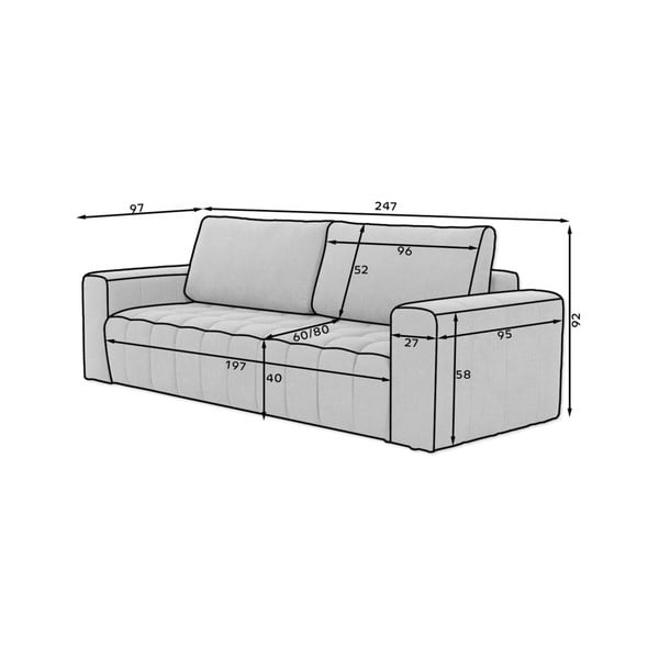 Světle hnědá sametová rozkládací/s úložným prostorem pohovka 247 cm Lazaro – ELTAP-image-4