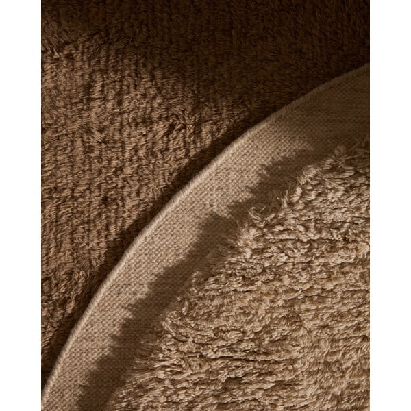 Krémový ručně tkaný vlněný kulatý koberec ø 200 cm Marely – Kave Home-image-3