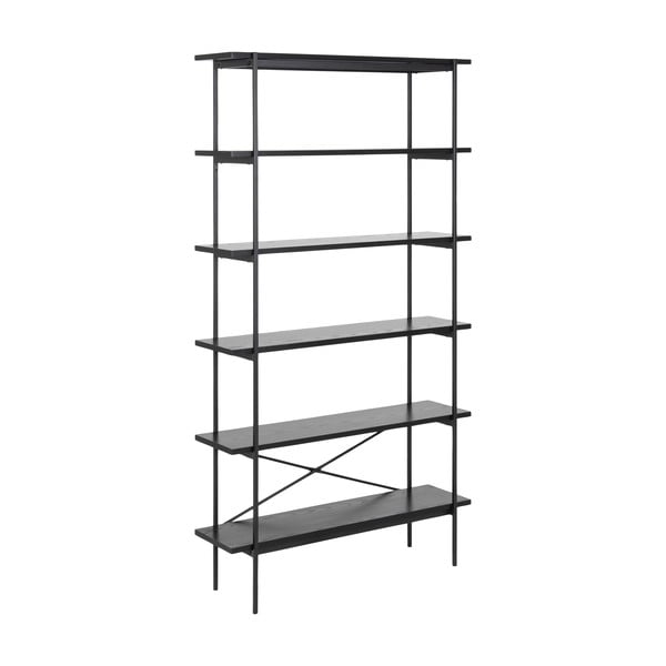 Černý regál v dekoru jasanu 94x172 cm Angus – Actona-image-2