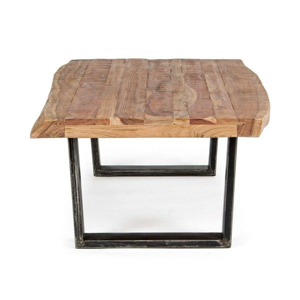 Černý/v přírodní barvě konferenční stolek s deskou z akácie 70x120 cm Elmer – Bizzotto-image-3