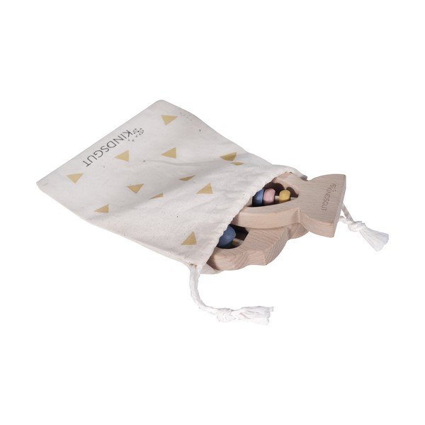 Sada 2 dřevěných kousátek s chrastítkem Kindsgut Ring-image-3