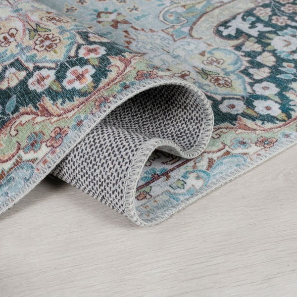 Tyrkysový pratelný koberec 80x150 cm FOLD Colby – Flair Rugs-image-1