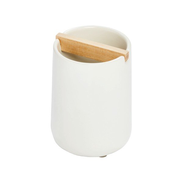 Bílý keramický kelímek na zubní kartáčky iDesign Eco Vanity-image-2