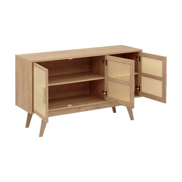 Nízká komoda v dekoru dubu v přírodní barvě 128x75 cm Bridget – Støraa-image-3