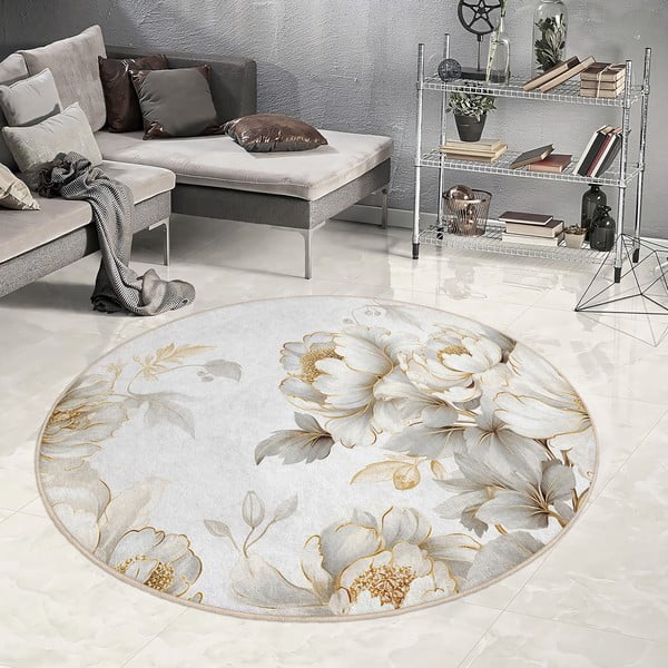 Pratelný kulatý koberec ve světle šedé a béžové barvě ø 120 cm Soft and Gentle – Mila Home-image-4