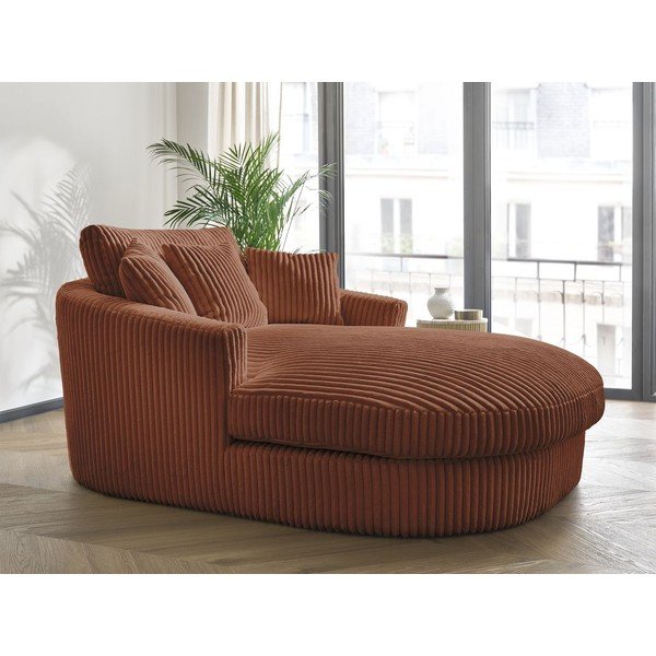 Oranžové manšestrové křeslo Belem – Bobochic Paris-image-1