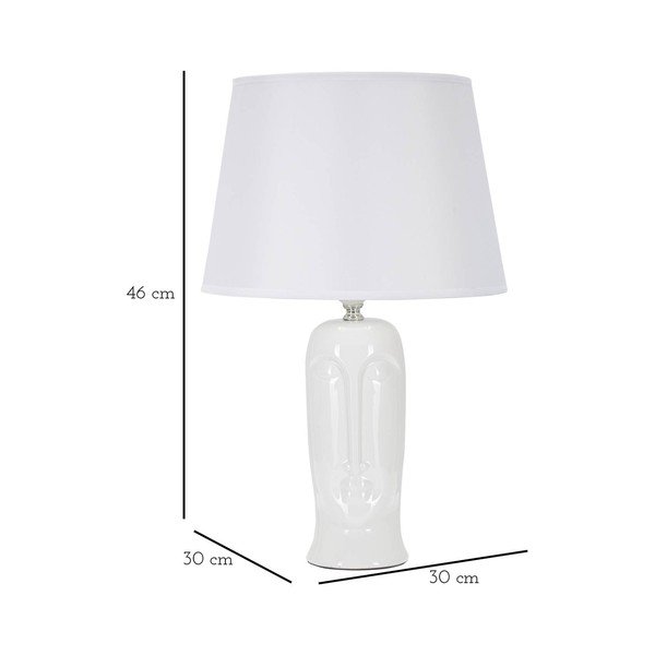 Bílá keramická stolní lampa s textilním stínidlem (výška 46 cm) Statua – Mauro Ferretti-image-4