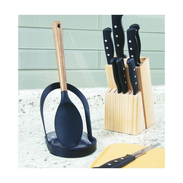 Černý odkládací držák kuchyňských pomůcek iDesign Austin, 12 x 13 cm-image-1
