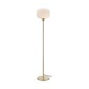 Bílá stojací lampa s konstrukcí ve zlaté barvě Markslöjd Sober