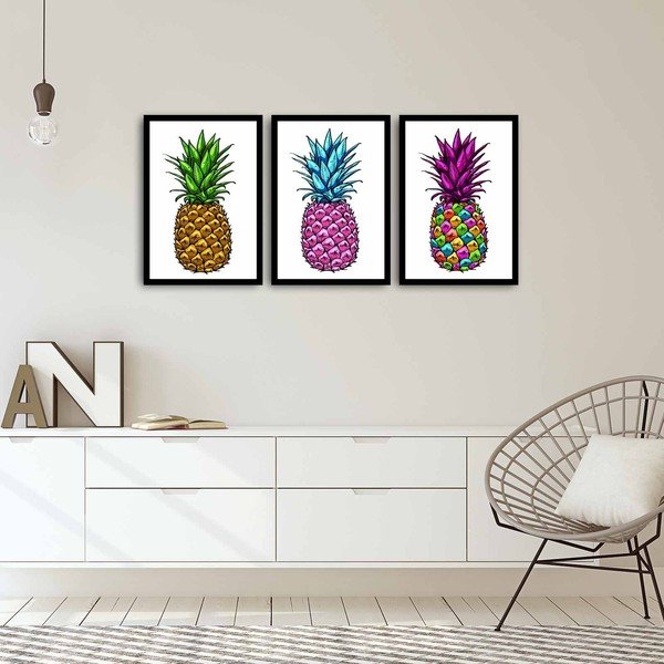 Trojdílný obraz Pineapple, 109 x 50 cm-image-1