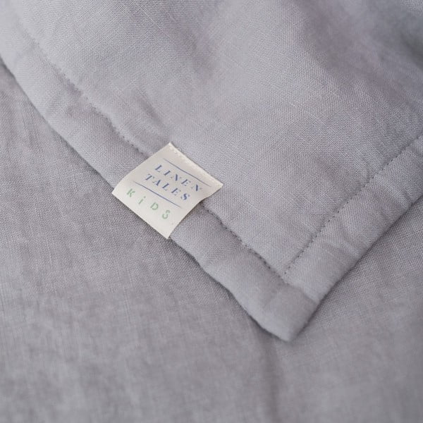Šedá lněná dětská deka 140x200 cm – Linen Tales-image-1