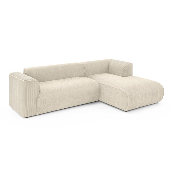 Béžová manšestrová rohová pohovka (pravý roh/s lenoškou) Merid  – Ropez-image-2