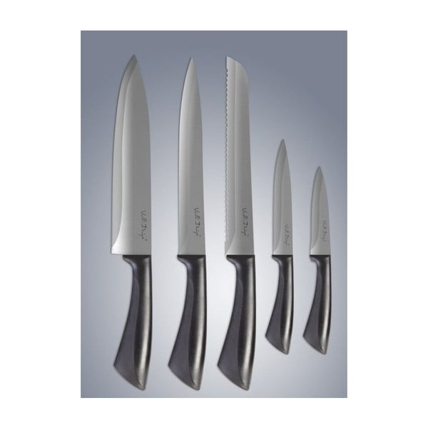 Červený stojan s pěti noži Vialli Design-image-4