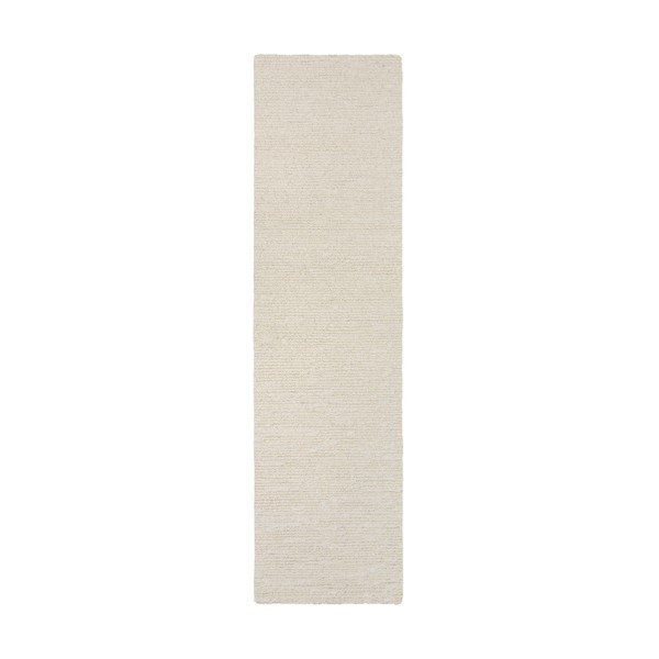Slonovinový ručně tkaný vlněný běhoun 80x230 cm Harris Boucle – Flair Rugs