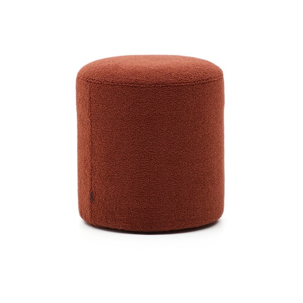 Taburet v terakotové barvě z textilie bouclé Kaeli – Kave Home