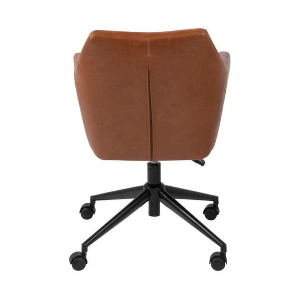 Hnědá kancelářská židle na kolečkách z umělé kůže Actona Nora-image-2