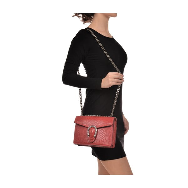 Červené kožené psaníčko Renata Corsi Fiona-image-4