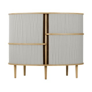 Skříňka v dekoru dubu s posuvnými dveřmi v šedo-přírodní barvě 120x100x50 cm Audacious – UMAGE
