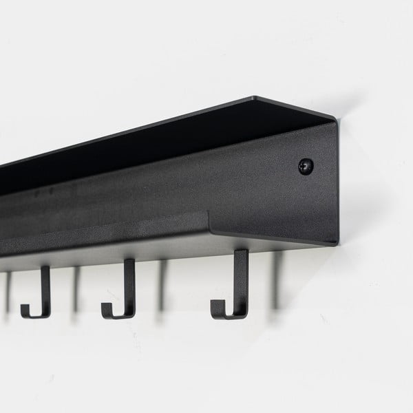 Černý kovový nástěnný věšák s poličkou 50 cm Easy – Spinder Design-image-4
