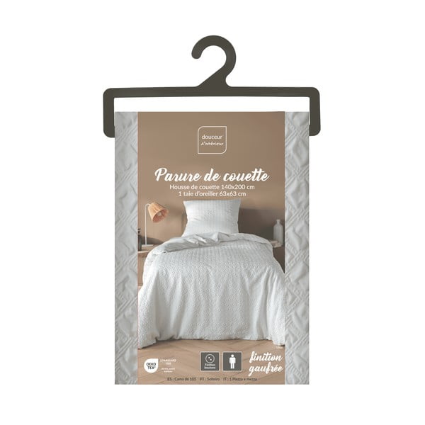 Bílé povlečení na jednolůžko z mikrovlákna 140x200 cm Litea – douceur d'intérieur-image-4