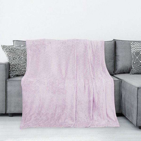 Pudrově růžová deka z mikrovlákna DecoKing Nessa, 200 x 150 cm-image-2