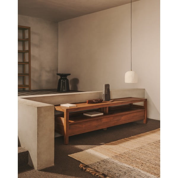 TV stolek z teakového dřeva v přírodní barvě 200x50 cm Sashi – Kave Home-image-1