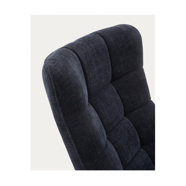 Otočné žinylkové křeslo šedomodré Teryl – Kave Home-image-4