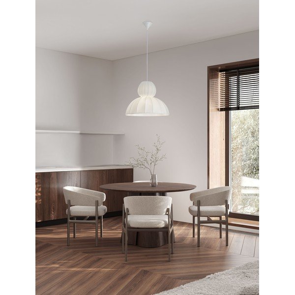 Matně bílé látkové závěsné svítidlo ø 50 cm Delina – Nova Luce-image-1
