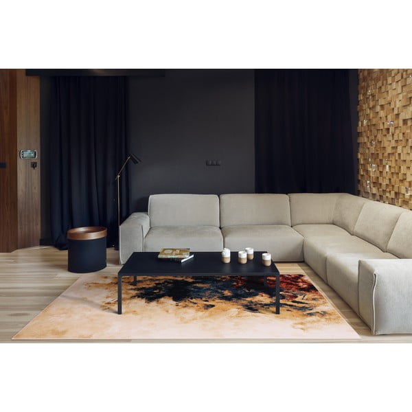 Vlněný koberec 133x180 cm Burst dark beige – Agnella-image-1