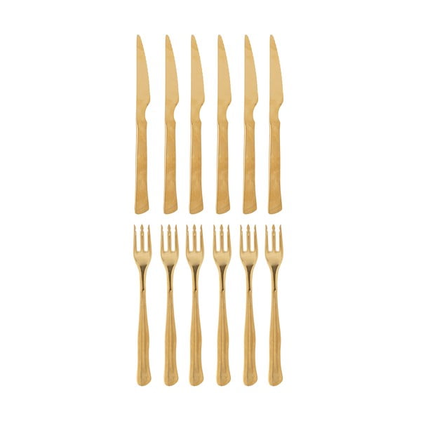 Nerezový příbor 12 ks ve zlaté barvě Ollin – Bloomingville